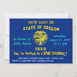 Baby shower Uitnodiging met vlag van Oregon