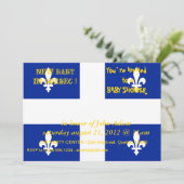 Baby shower Uitnodiging met vlag van Quebec (Staand voorkant)