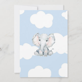 Baby shower-uitnodiging met waterverf olifant kaart