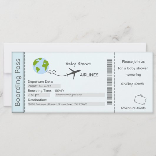 Baby shower Uitnodiging, Nieuwe babyuitnodiging Kaart (Voorkant)