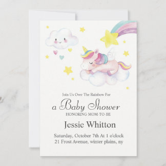 Baby shower Uitnodiging Ontwerp met Eenhoorn Thema