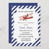  Baby shower uitnodiging rood en blauw (Voorkant / Achterkant)