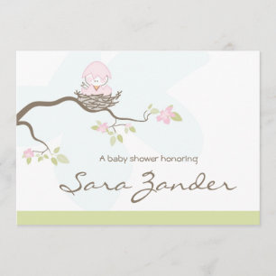 baby shower Uitnodiging - Roze Baby