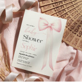 Baby shower Uitnodiging Roze Coquette Bow