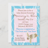 Baby shower Uitnodiging Roze/Turquoise Schildpad