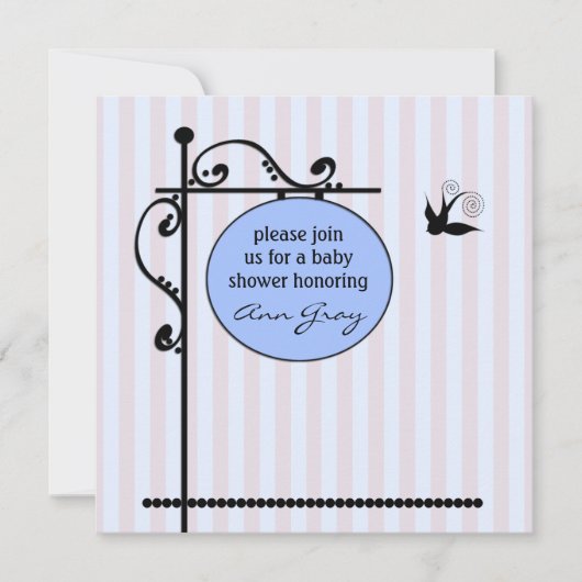 Baby shower Uitnodiging Sjabloon (Voorkant)