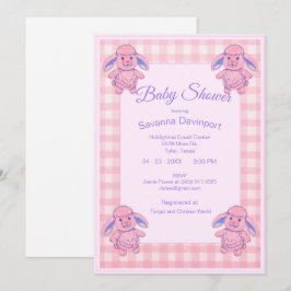 Baby shower Uitnodiging Speelgoed Konijn