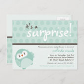 BABY SHOWER UITNODIGING:: surprise uil 3 Uitnodiging Briefkaart (Voorkant / Achterkant)