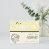 BABY SHOWER UITNODIGING:: surprise uil 8 Uitnodiging Briefkaart (Staand voorkant)