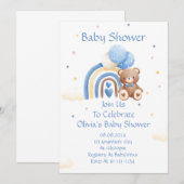 BABY SHOWER UITNODIGING TEDDYBEER (Voorkant / Achterkant)