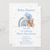 BABY SHOWER UITNODIGING TEDDYBEER (Voorkant / Achterkant)