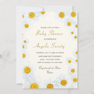 Baby shower Uitnodiging tot prachtige Daisy Flower