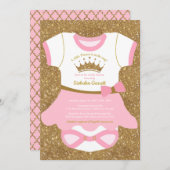 Baby shower uitnodiging van Little Princess Ballet (Voorkant / Achterkant)