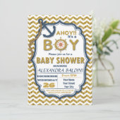 Baby shower Uitnodiging voor een jongen (Staand voorkant)