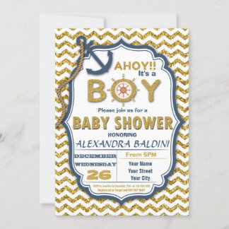 Baby shower Uitnodiging voor een jongen
