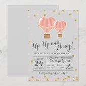 Baby shower-uitnodiging voor hot-luchtballon kaart (Voorkant / Achterkant)