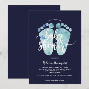 baby shower uitnodiging voor marineblauw
