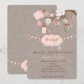 baby shower uitnodiging voor meisje met maden Jar (Voorkant / Achterkant)