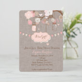 baby shower uitnodiging voor meisje met maden Jar (Staand voorkant)