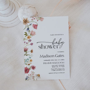 Baby shower Uitnodiging Wildflower