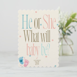 baby shower uitnodigingen, Geslacht onthulling Kaart