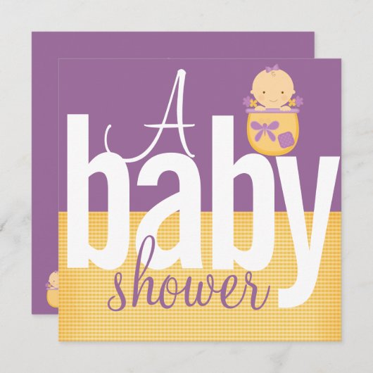 Baby Shower-uitnodigingen Kaart (Voorkant / Achterkant)