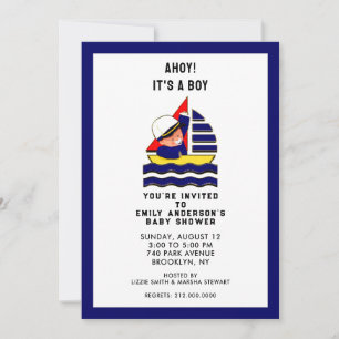 Baby Shower Uitnodigingen Nautisch Jongen