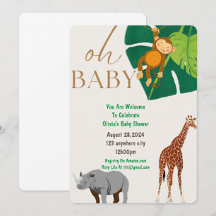 baby shower uitnodigingssafari kaart