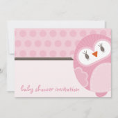 BABY SHOWER UITNODIGT :: dansende uil 4L Kaart (Voorkant)