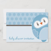 BABY SHOWER UITNODIGT :: dansende uil 5L Kaart (Voorkant)