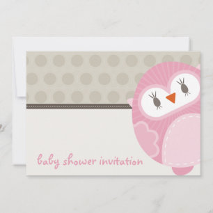 BABY SHOWER UITNODIGT :: dansende uil 7L Kaart