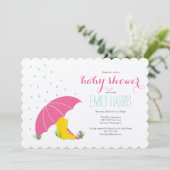 Baby shower Umbrella & Boots Invitation (Debout devant)