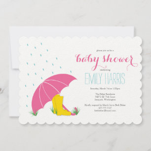 Baby shower Umbrella & Boots Invitation