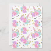 Baby shower Unicorn Invitation Baby shower magique (Dos)
