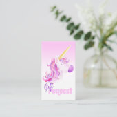 Baby shower unicorn rose livre cartes de demande (Debout devant)