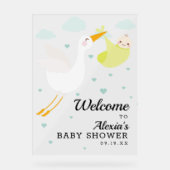 Baby shower Unisex Bundle Jaune Stork Bienvenue (Recto)