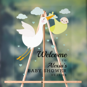 Baby shower Unisex Bundle Jaune Stork Bienvenue