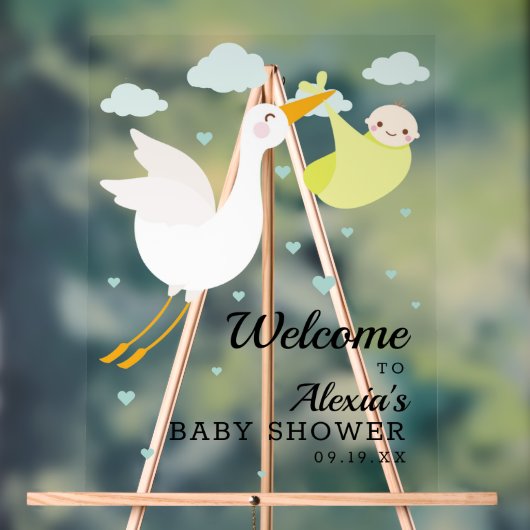 Baby shower Unisex Bundle Jaune Stork Bienvenue (Neutre)