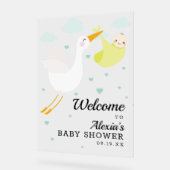Baby shower Unisex Bundle Jaune Stork Bienvenue (Angle)