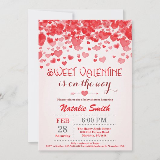 Baby shower Valentin Invitation Petit Amoureux (Devant)