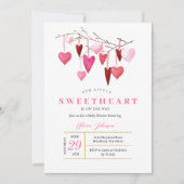 Baby shower Valentin rose moderne Invitation (Devant)