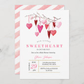 Baby shower Valentin rose moderne Invitation (Devant / Derrière)