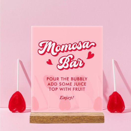 Baby shower Valentin rouge et rose Momosa Bar