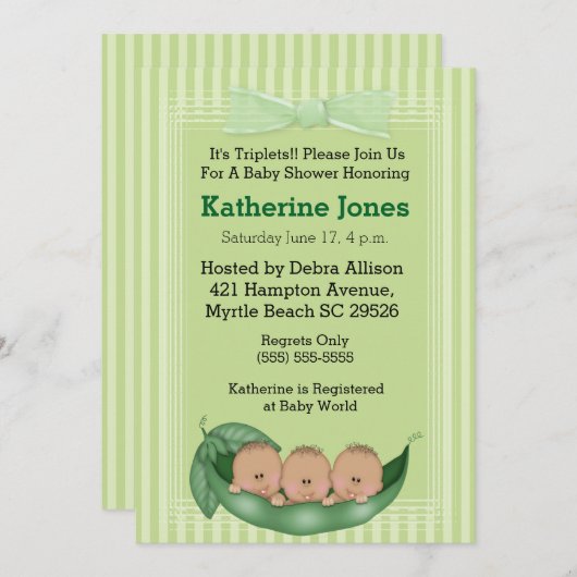 Baby shower van Afrikaanse Amerikaanse driekoppels Kaart (Voorkant / Achterkant)