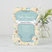 Baby shower van alfabet ABC's Kaart (Staand voorkant)