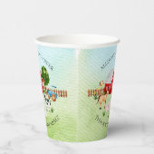 Baby shower van Barn Animals  Papieren Bekers (Rechts)