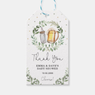Baby shower van bierbrouwerij en groots cadeaulabel