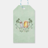 Baby shower van bierbrouwerijen en grootoogdansen cadeaulabel (Achterkant)