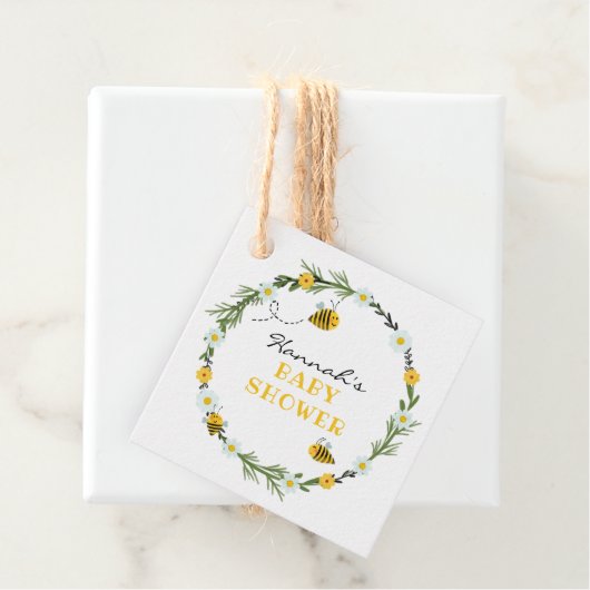 Baby shower van bijen bedankjes labels (In situ)