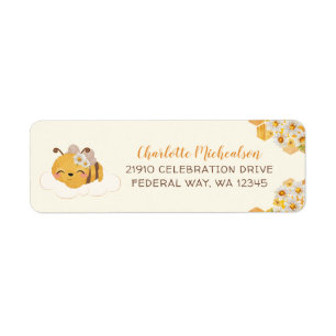 Baby shower van bijen Echtkammen Floral Label